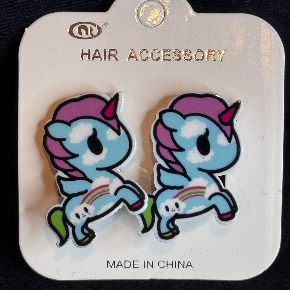 Set of 2 Unicorn Hair Clips Purple 1.25 inch